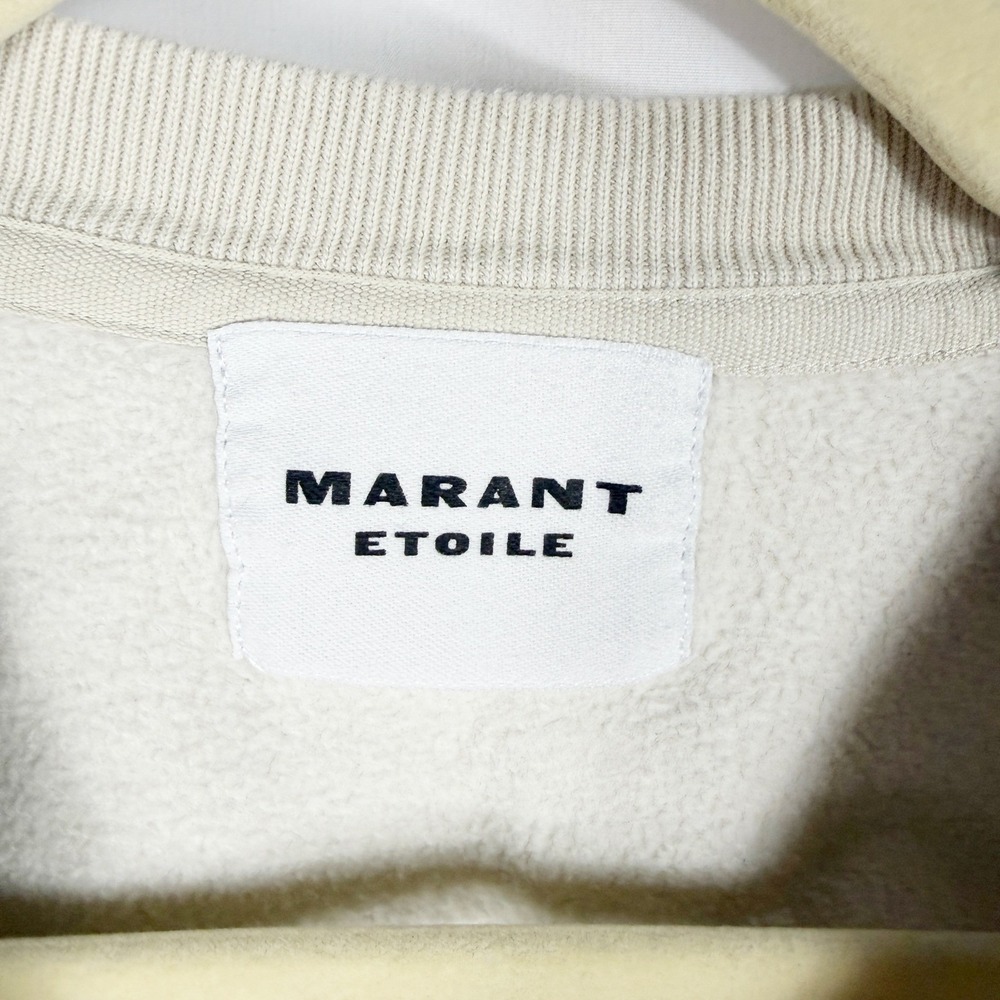 Isabel Marant Etoile Houston Sweatshirt Green Cream Logo Women Sz 44 FR / 12 US - Picture 7 of 10